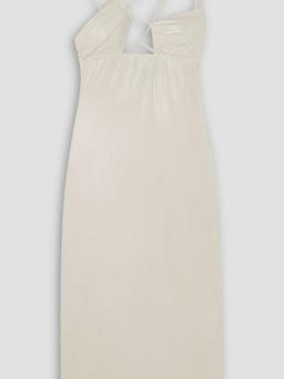 Cutout metallic stretch-jersey midi dress