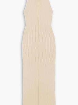 Cutout ribbed-knit maxi dress