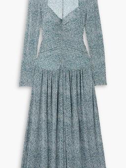 Jenny pleated printed stretch-jersey midi dress