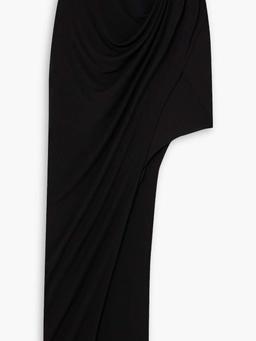 Draped asymmetric stretch-jersey skirt
