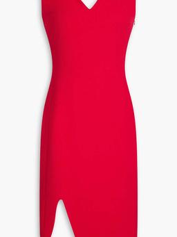 Scalloped hammered-crepe dress