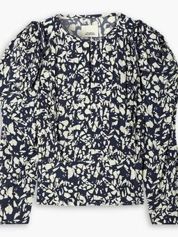 Zarga printed stretch-silk crepe de chine blouse