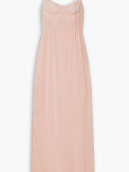 Ruched silk-georgette maxi dress