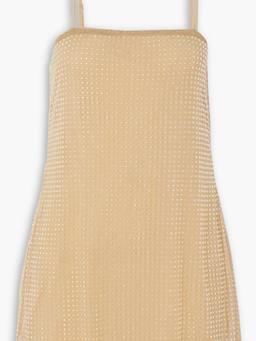 Crystal-embellished tulle mini dress