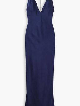 Anna crystal-embellished silk-satin maxi dress