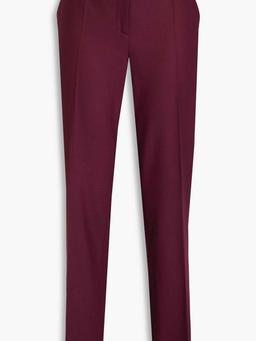 Wool-blend twill straight-leg pants