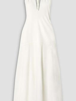 Twist-back stretch-crepe maxi dress