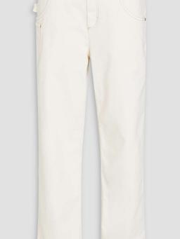 Bead-embellished high-rise straight-leg jeans