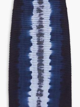 Mosiya pintucked tie-dyed knitted skirt
