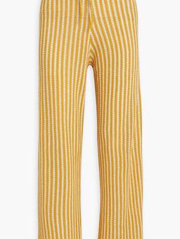 Striped linen wide-leg pants