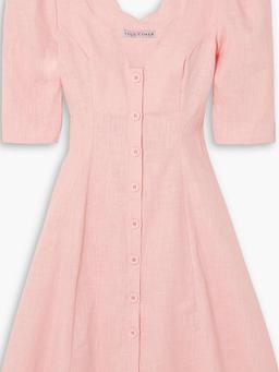 Scalloped linen mini dress