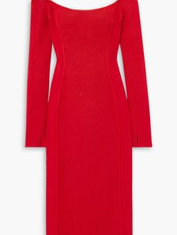 Sierra embellished ribbed-knit midi dress