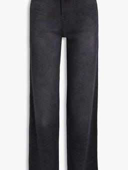 Appliquéd high-rise straight-leg jeans