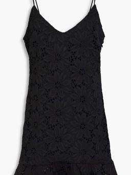 Ruffled corded lace mini dress