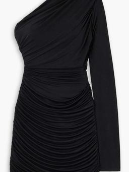 Pila one-sleeve draped jersey mini dress