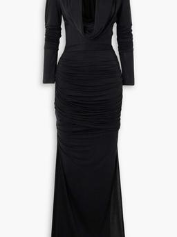 Elos draped satin-jersey gown
