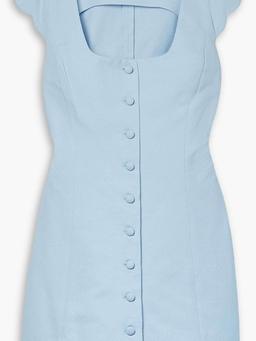 Scalloped Swiss-dot cotton-piqué mini dress
