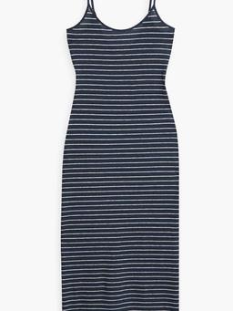 Striped linen-blend jersey maxi dress