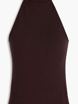 Ribbed-knit turtleneck top