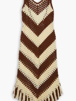 Mellor open-back fringed crocheted cotton dress