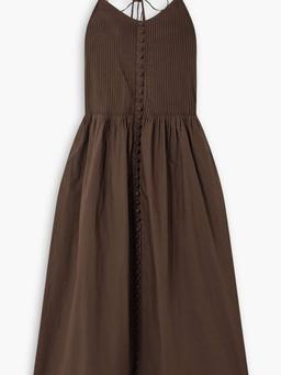 Lucia pintucked cotton-poplin maxi dress