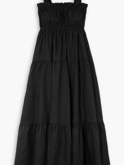 Bellamy smocked tiered linen midi dress