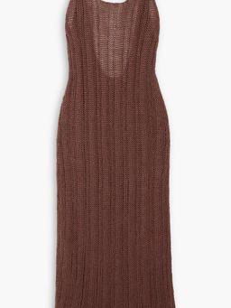 Mine open-knit linen and cotton-blend midi dress
