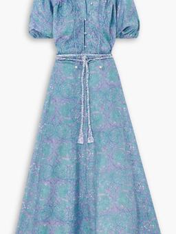 Alina printed silk-habotai maxi dress