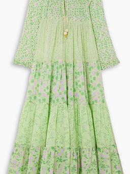Hippy tiered floral-print cotton-voile maxi dress