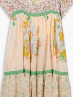 Wind tiered floral-print cotton-voile dress