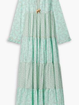 Hippy tiered floral-print cotton-voile maxi dress