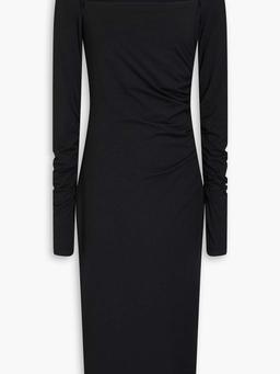 Ruched stretch-jersey midi dress