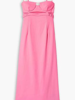 Alessi mesh-trimmed stretch-poplin midi dress