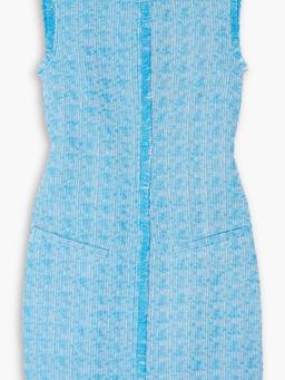 Crystal fringed bouclé-tweed mini dress