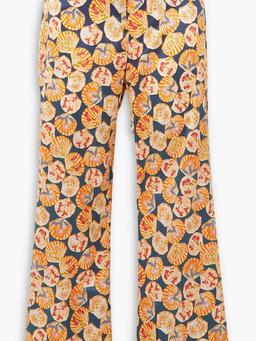 Capri Flute printed stretch-silk twill straight-leg pants