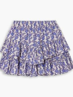 Jocadia tiered printed cotton shorts