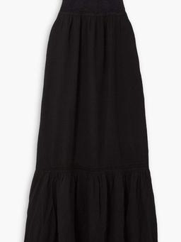 Allegra crochet-trimmed cotton-gauze dress