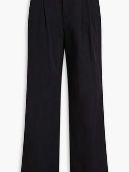 Flavie stretch-cotton twill wide-leg pants