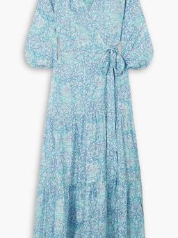 Emilia floral-print silk-habotai maxi wrap dress