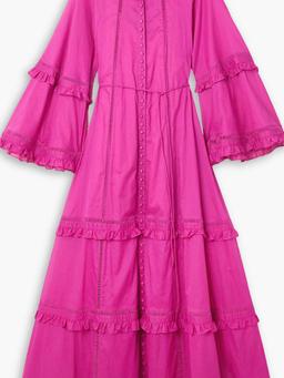 Diane tiered cotton-poplin maxi dress