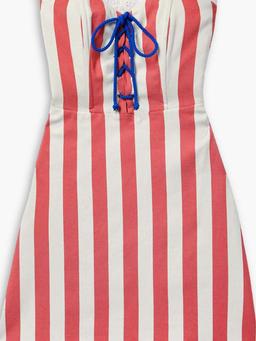 Fiorella striped cotton-twill mini dress