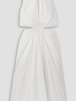 Cutout cotton-poplin midi dress