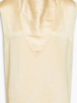 Draped satin-crepe top
