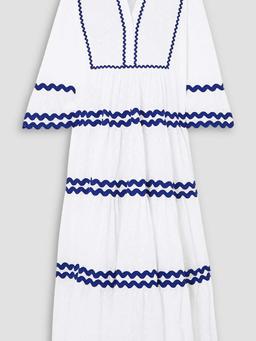 Milos rick rack-trimmed broderie anglaise cotton maxi dress