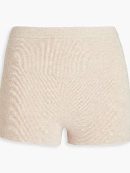 Ribbed cashmere-blend shorts