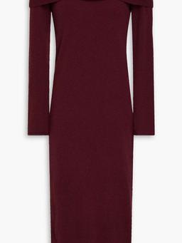 Off-the-shoulder cashmere midi dress