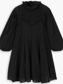 Isma crochet-trimmed cotton-blend mini dress