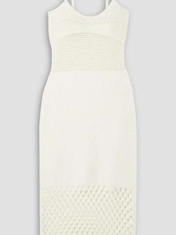 Crochet-knit midi dress