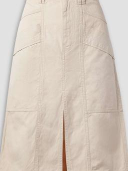 Prime cotton and linen-blend canvas skirt
