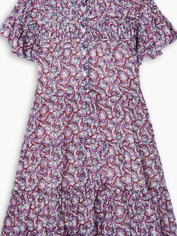 Lanikaye ruffled tiered floral-print cotton-voile mini dress